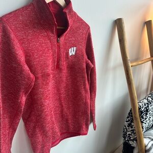 Red Wisconsin Quarter-Zip Pullover